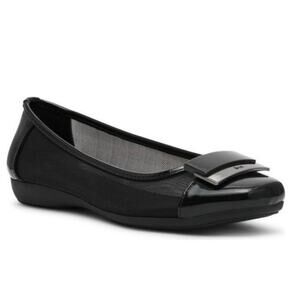Anne Klein Black Flex Fit Square Toe Flats - EUC - 9